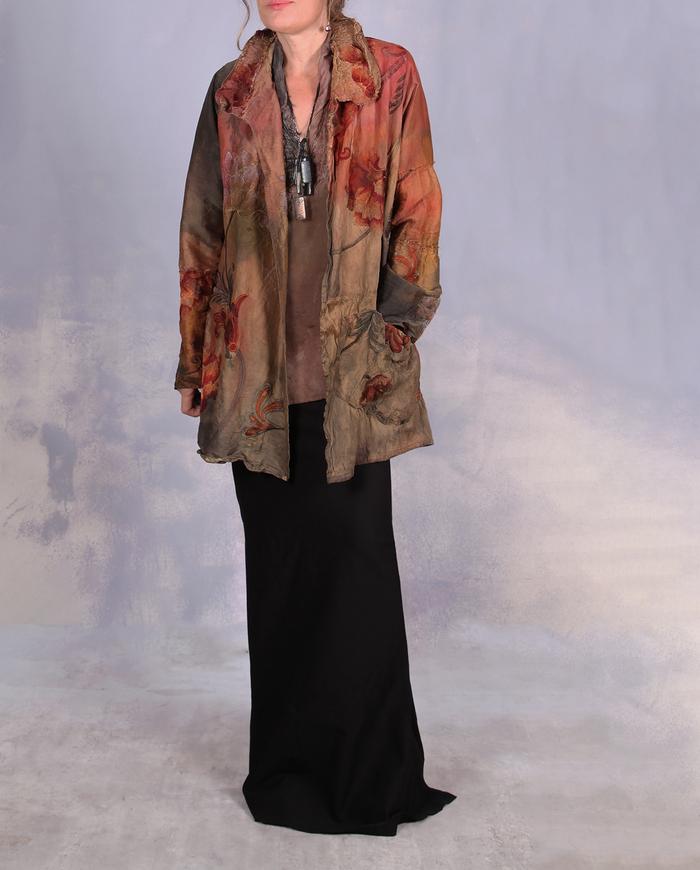 'don't buy me flowers' embroidered antique silk art jacket