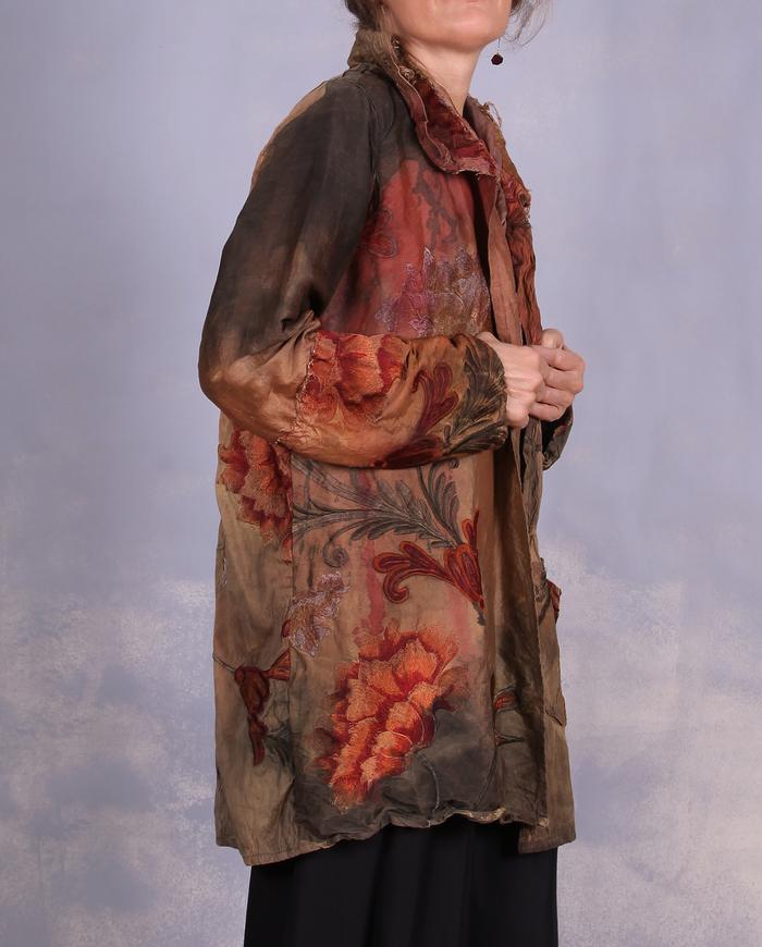'don't buy me flowers' embroidered antique silk art jacket