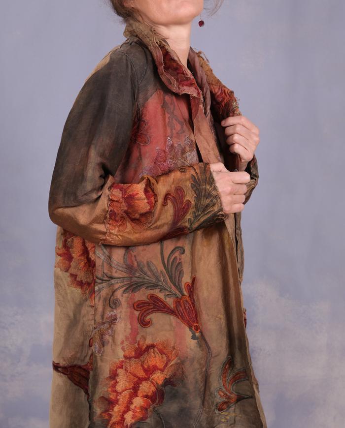 'don't buy me flowers' embroidered antique silk art jacket