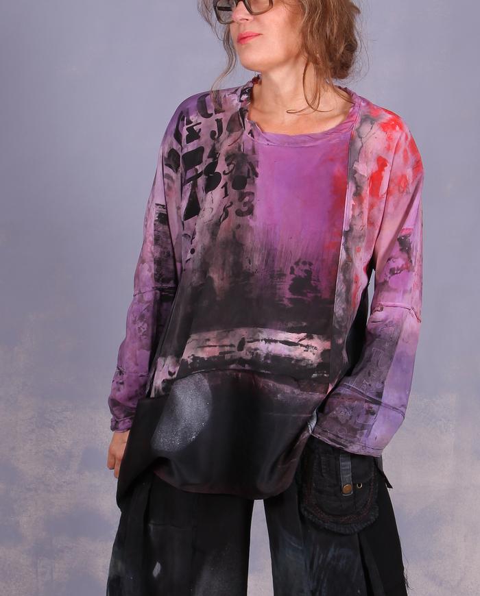 'refuse to be confused' hand-painted art blouse