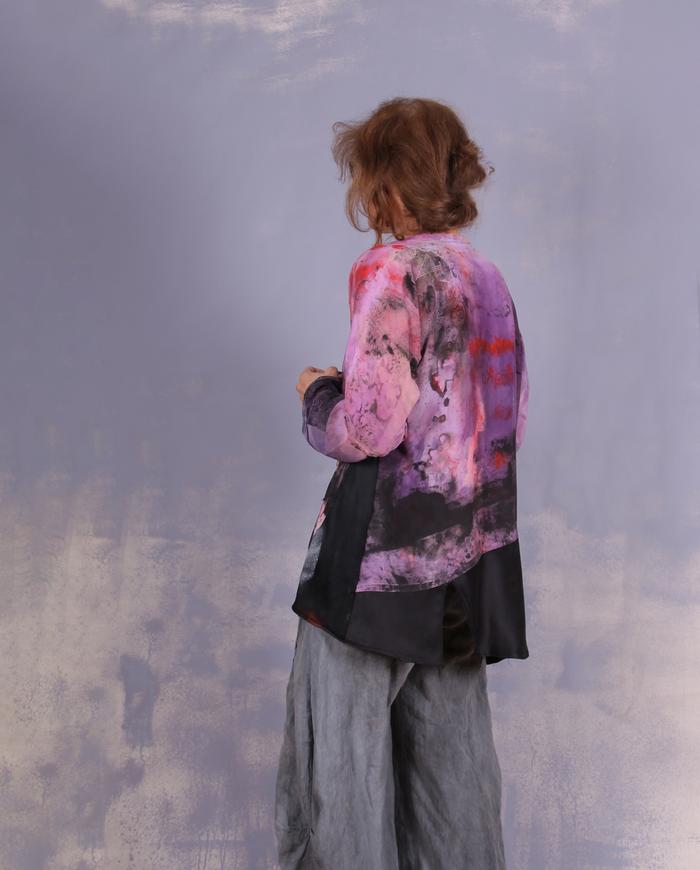 'refuse to be confused' hand-painted art blouse