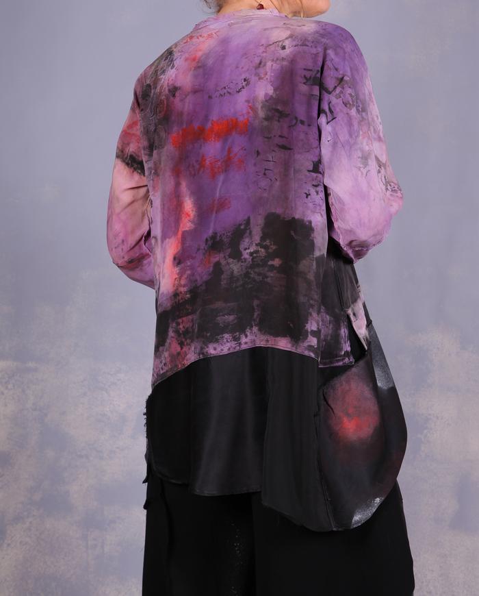 'refuse to be confused' hand-painted art blouse