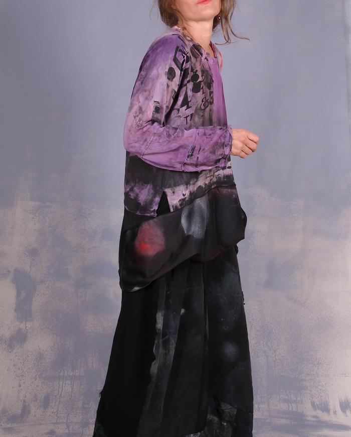'refuse to be confused' hand-painted art blouse