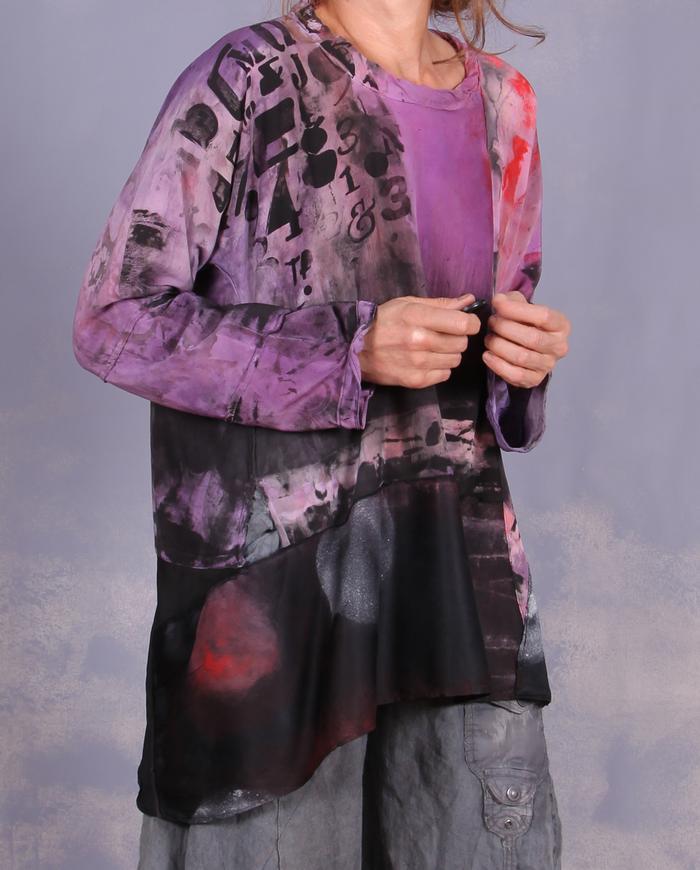 'refuse to be confused' hand-painted art blouse