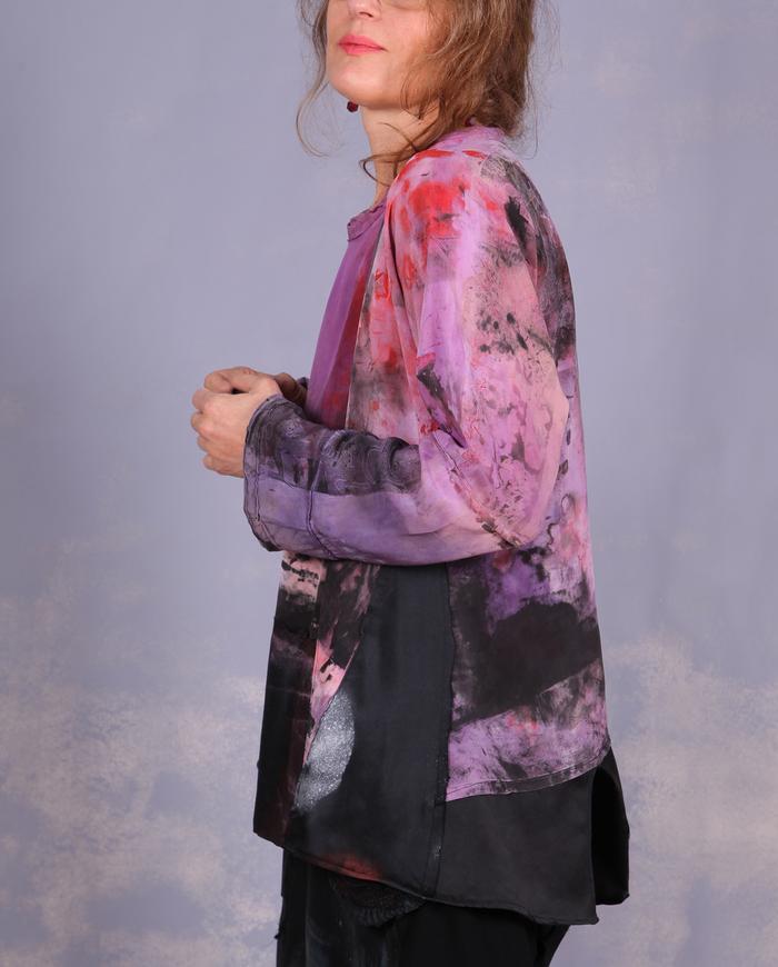 'refuse to be confused' hand-painted art blouse