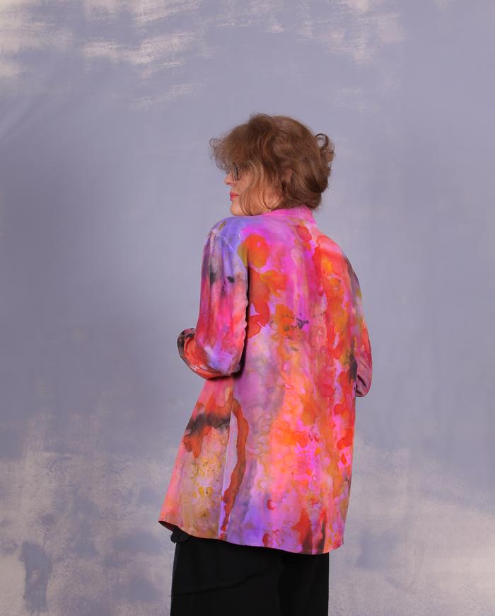 'through the garden path' fluid silk crepe blouse