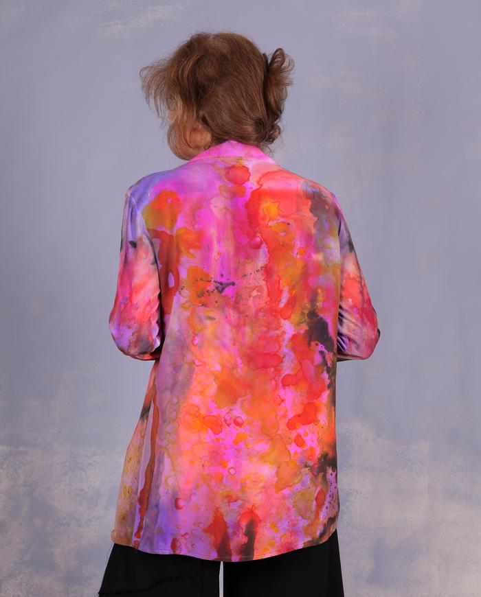 'through the garden path' fluid silk crepe blouse