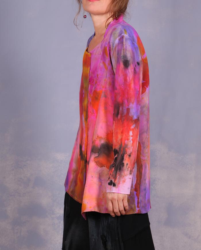 'through the garden path' fluid silk crepe blouse