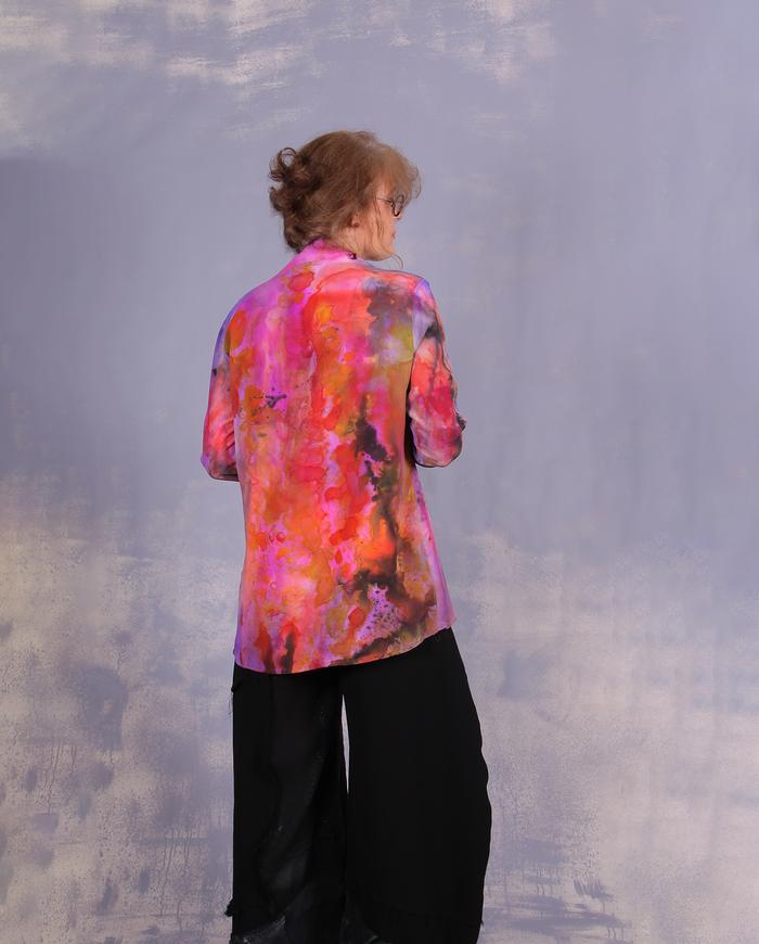 'through the garden path' fluid silk crepe blouse