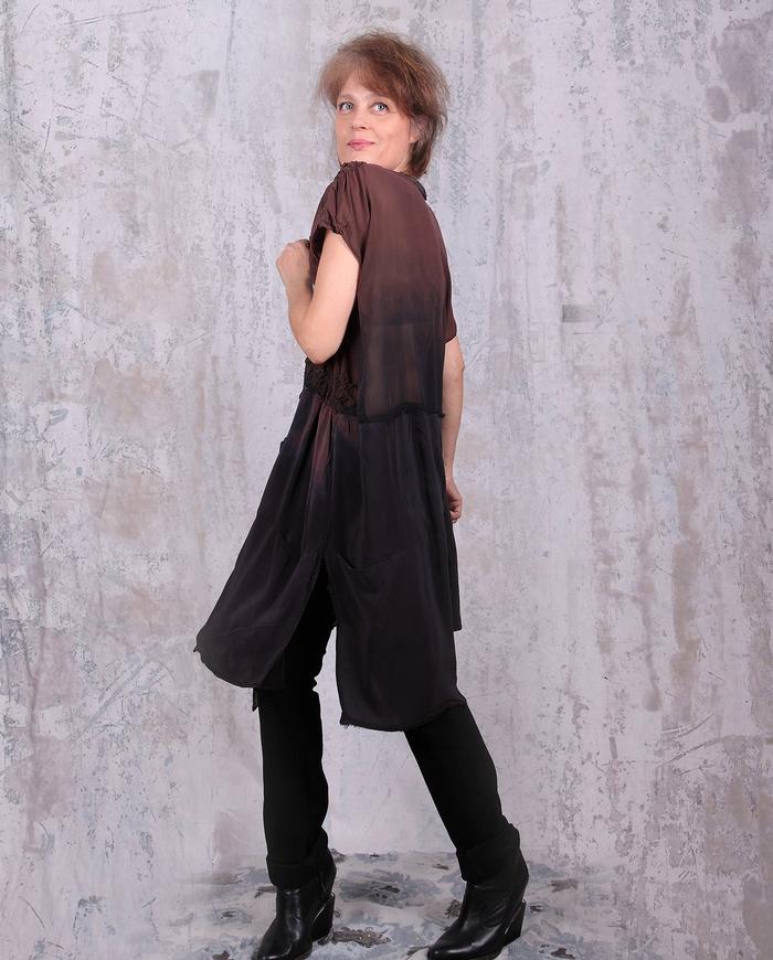 sheer ombre oversized silk chiffon dress or tunic