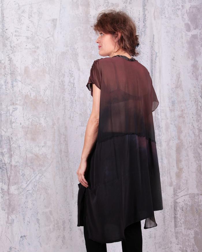 sheer ombre oversized silk chiffon dress or tunic