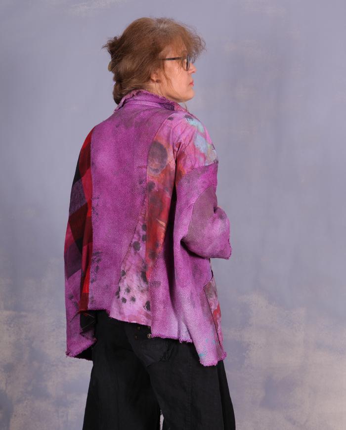 'turn up the volume' oversized painted woven jacket