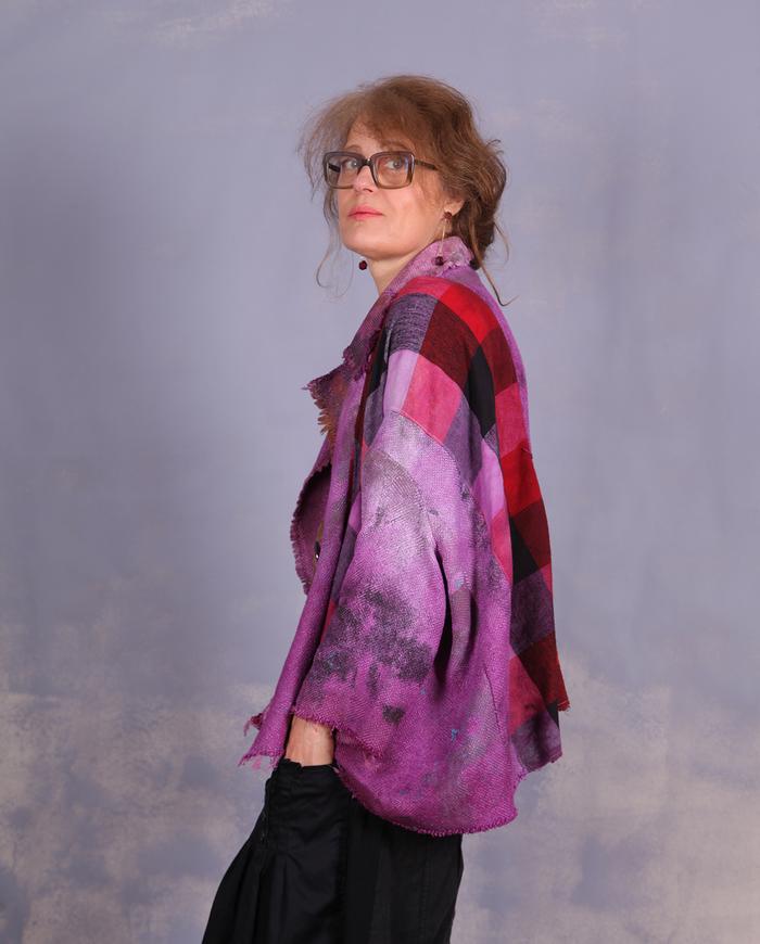 'turn up the volume' oversized painted woven jacket