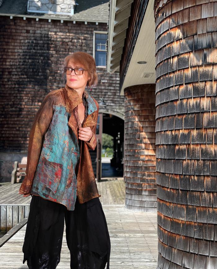 'very unordinary' silk loose-fitting art jacket