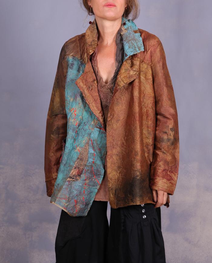 'very unordinary' silk loose-fitting art jacket