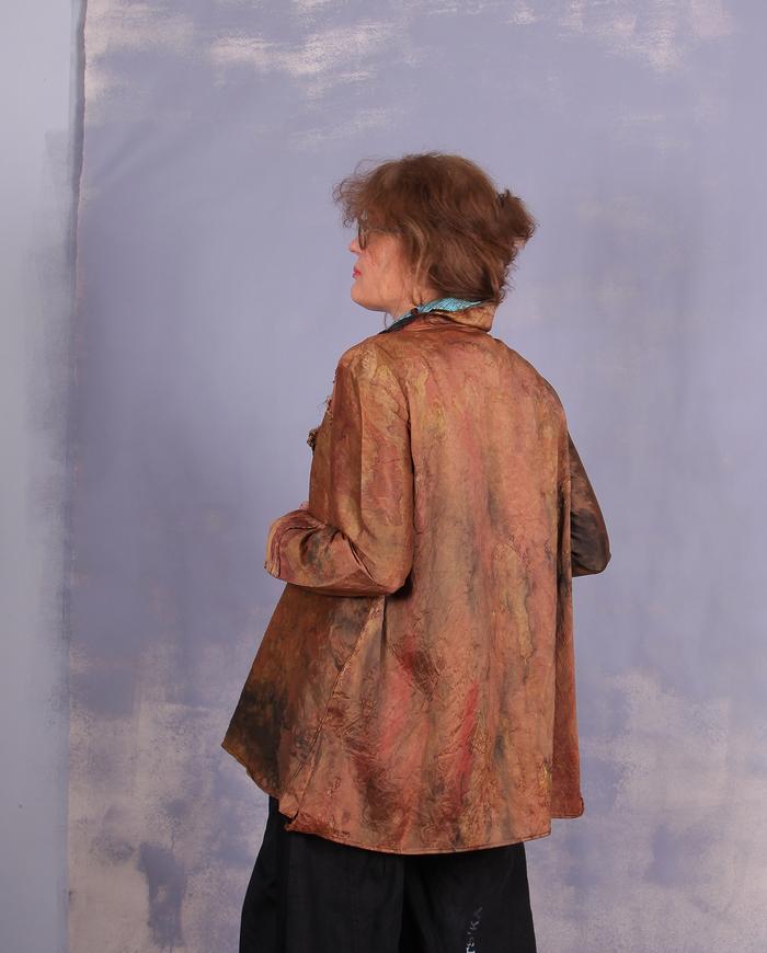 'very unordinary' silk loose-fitting art jacket
