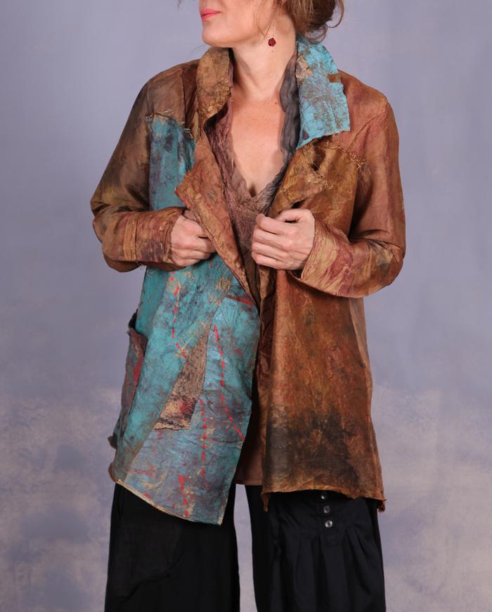 'very unordinary' silk loose-fitting art jacket