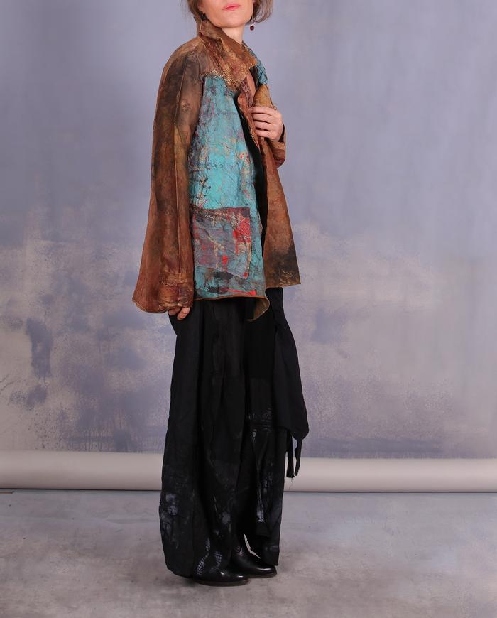 'very unordinary' silk loose-fitting art jacket