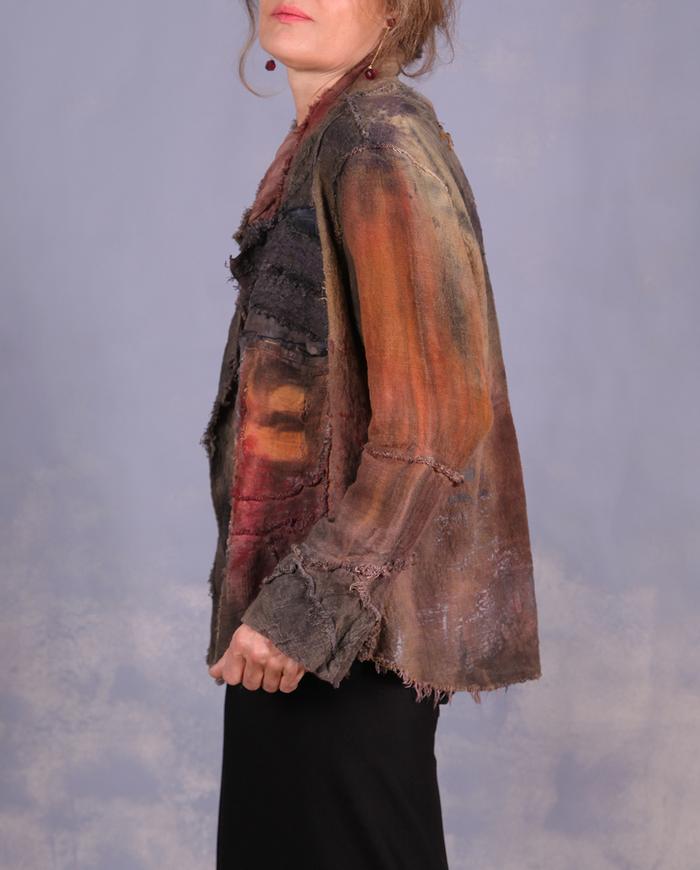 'always in the groove' detailed woven art jacket