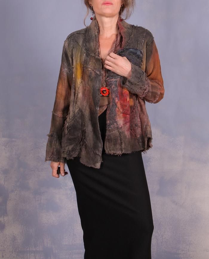 'always in the groove' detailed woven art jacket