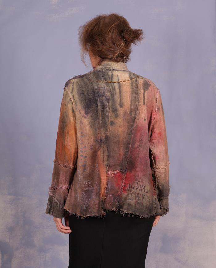 'always in the groove' detailed woven art jacket
