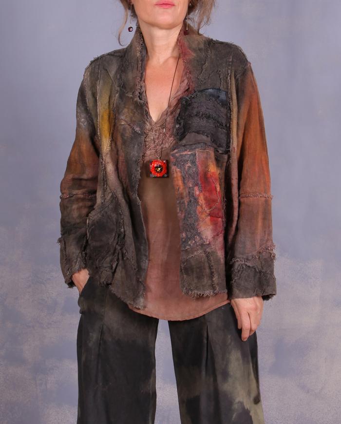 'always in the groove' detailed woven art jacket