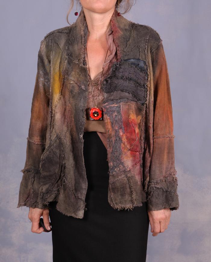 'always in the groove' detailed woven art jacket