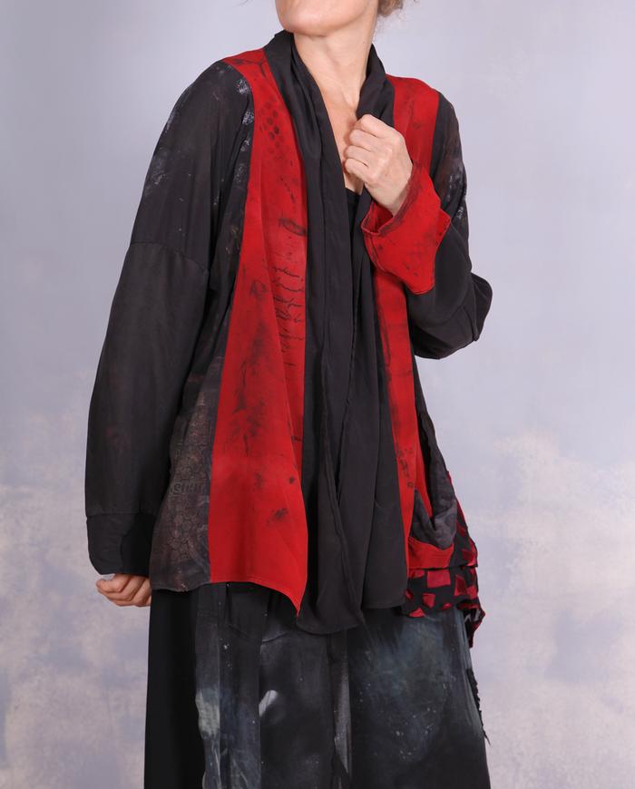 'black out to red: story no. 5' fluid art jacket