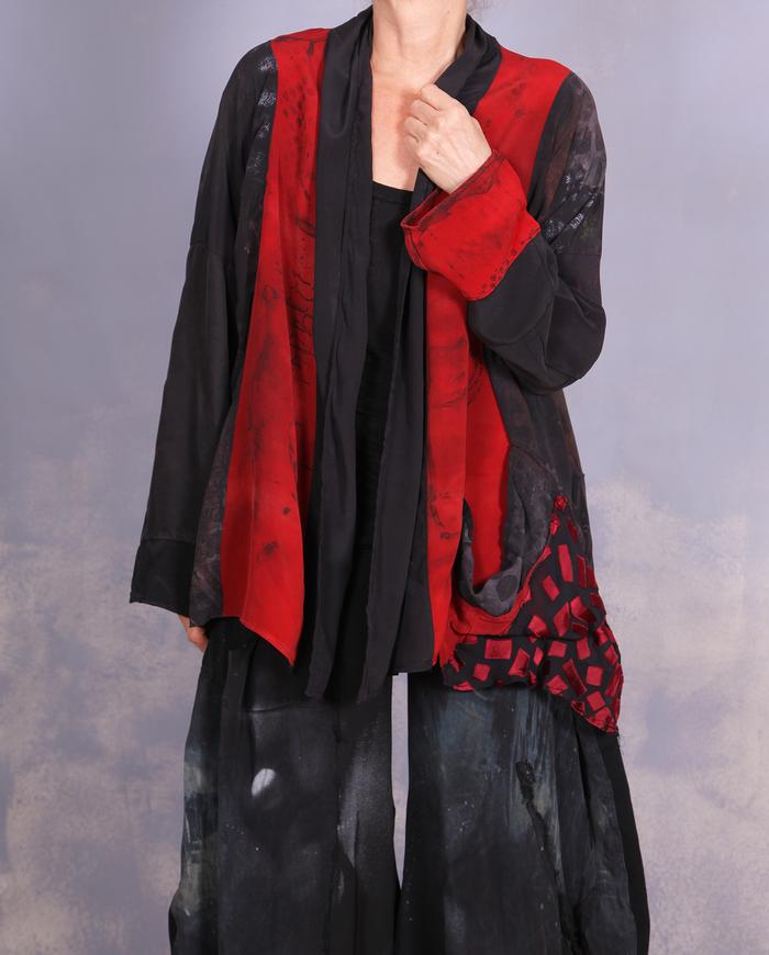 'black out to red: story no. 5' fluid art jacket