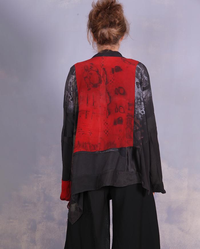 'black out to red: story no. 5' fluid art jacket