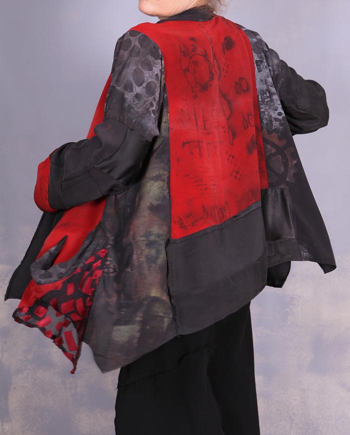 'black out to red: story no. 5' fluid art jacket