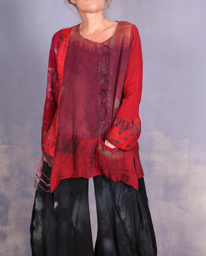 'a fantasy in motion' detailed mixed fabrics blouse
