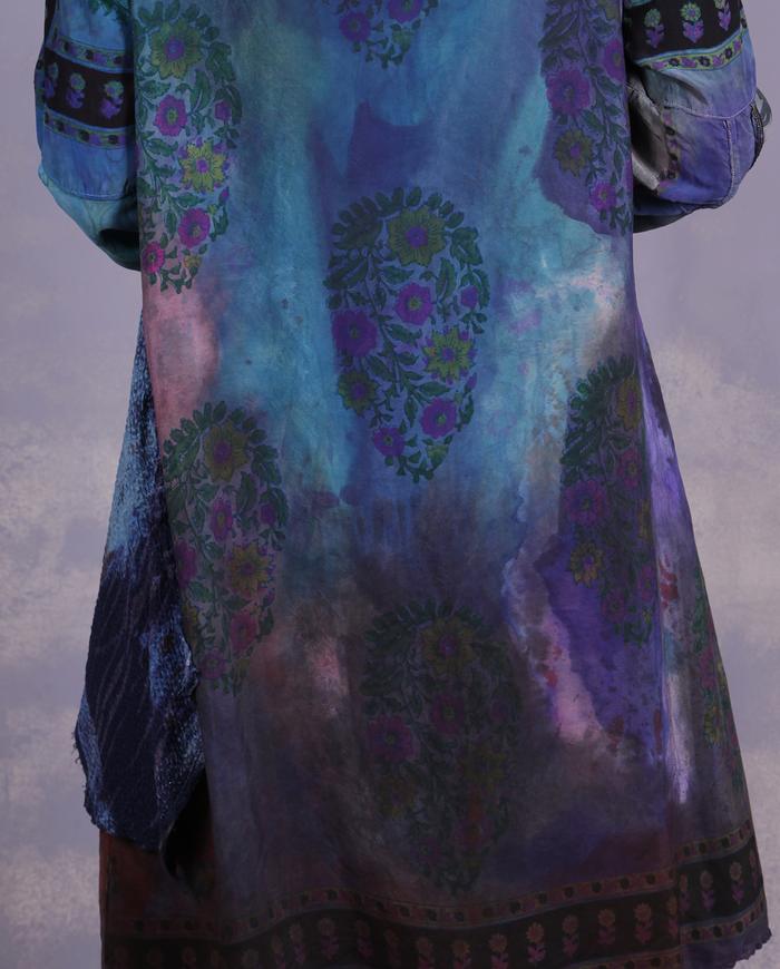 'sky, sea and earth fondant' A-line minidress or tunic with overlay
