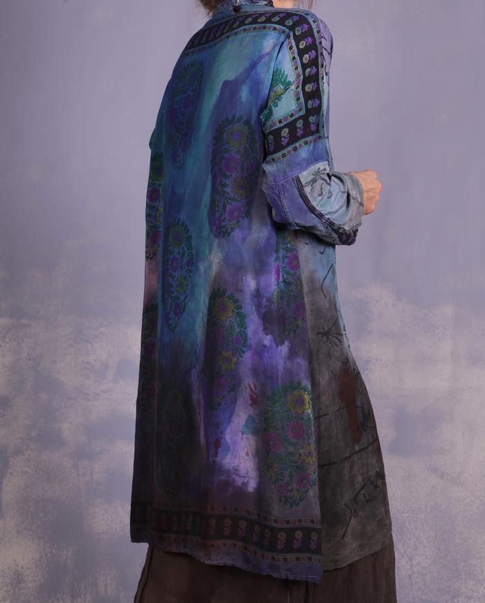 'sky, sea and earth fondant' A-line minidress or tunic with overlay