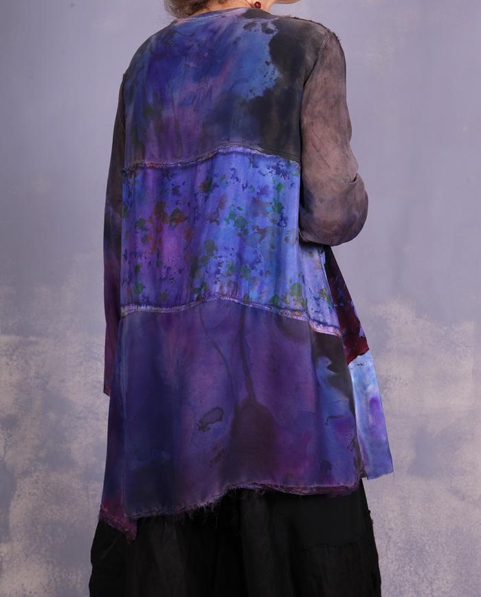 'someone, somewhere, sometime' mixed heavier silks oversized tunic/blouse
