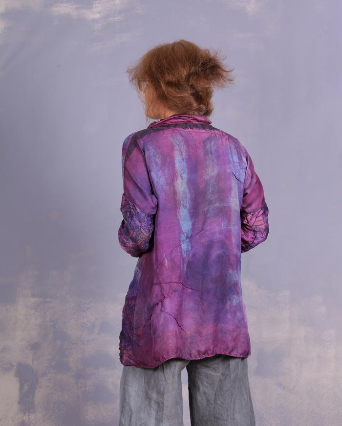 'a whisper in the wind' mixed silks tunic with pocket