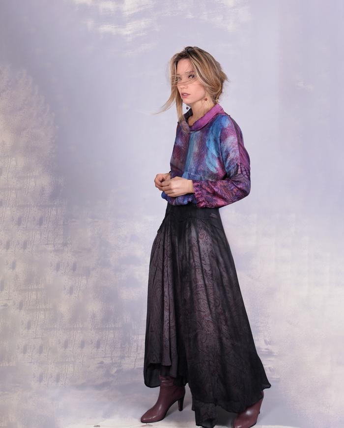'a whisper in the wind' mixed silks tunic with pocket