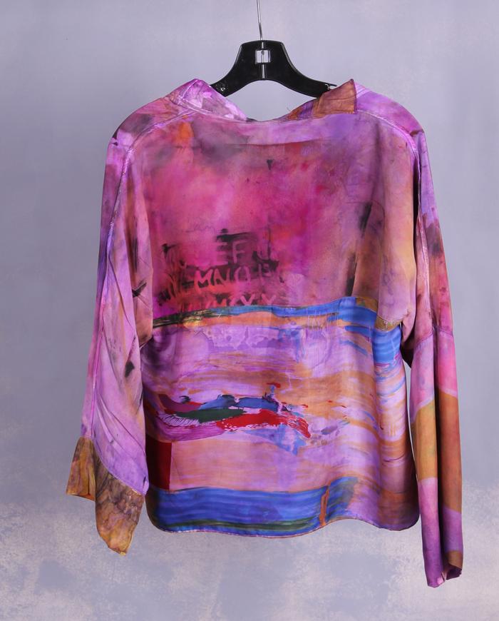'sail away with me' mixed vintage silks blouse