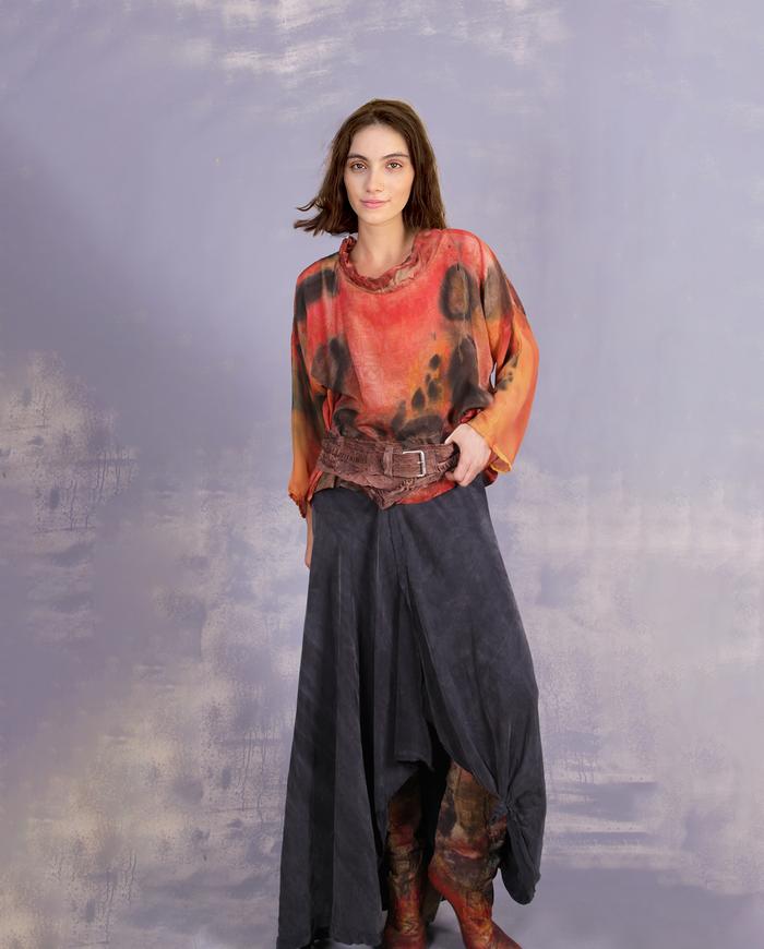 'a well-traveled road' detailed distressed leather belt