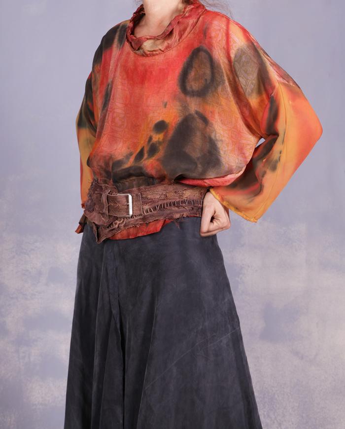 'a well-traveled road' detailed distressed leather belt