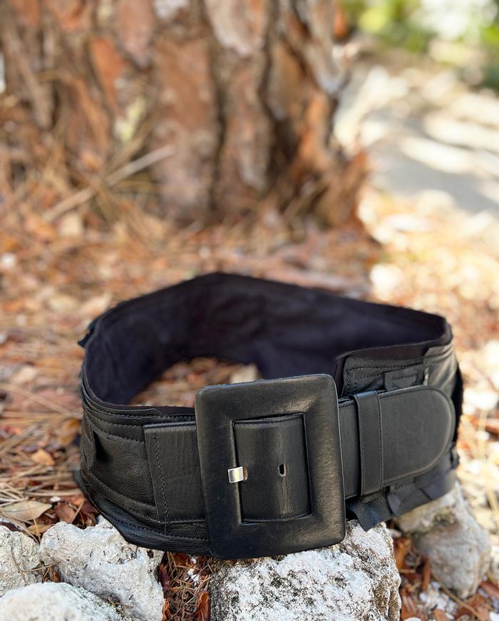 'soft like butter' lambskin textured wide belt
