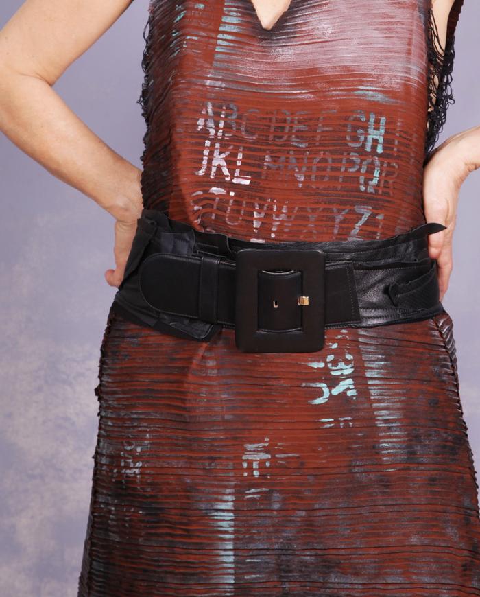 'soft like butter' lambskin textured wide belt