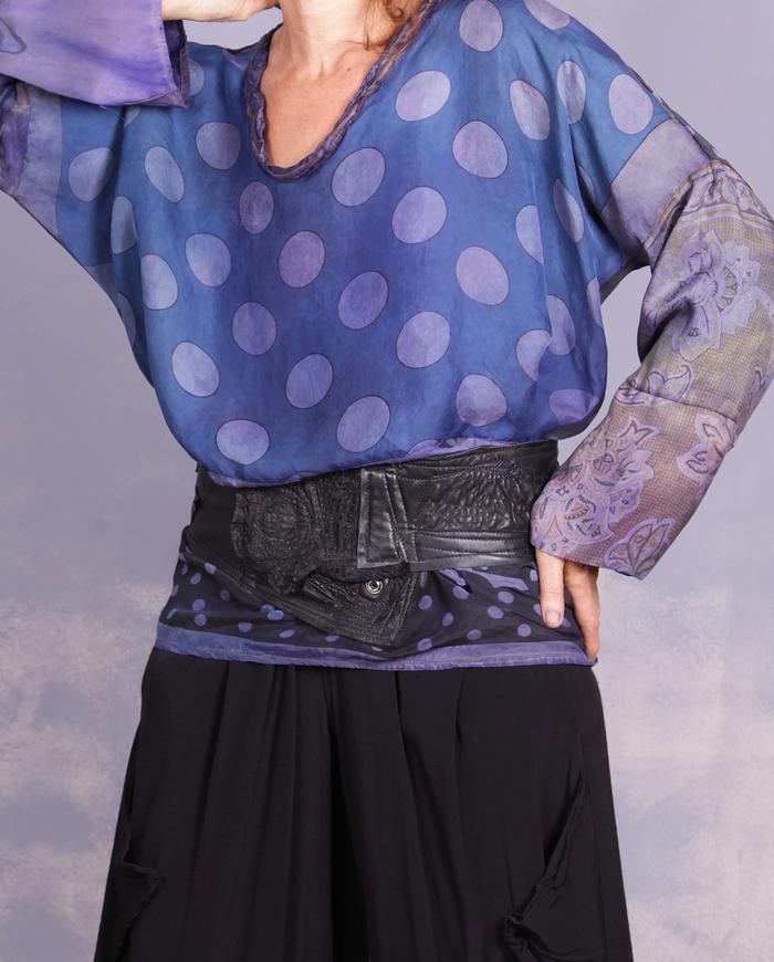 'almost a flower' soft lambskin textured black belt