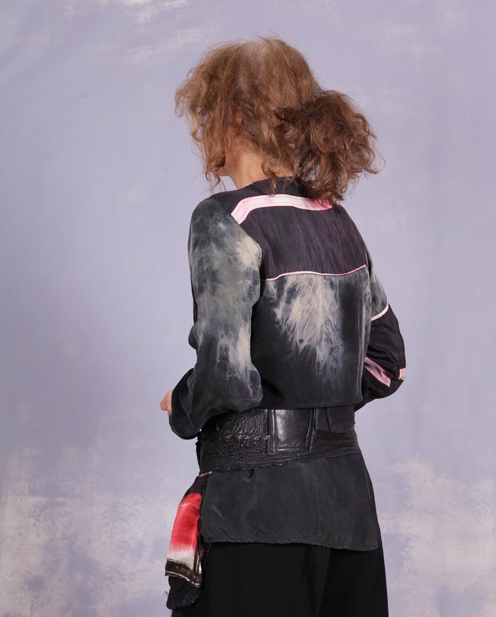 'almost a flower' soft lambskin textured black belt