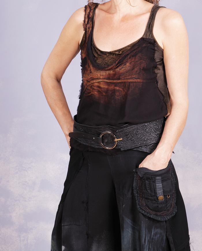 'soft bumps and bubbles' hand-textured leather belt