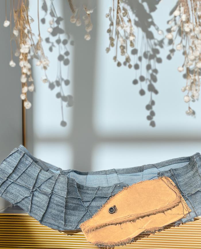 'stretch all you want' asymmetrical fabric belt