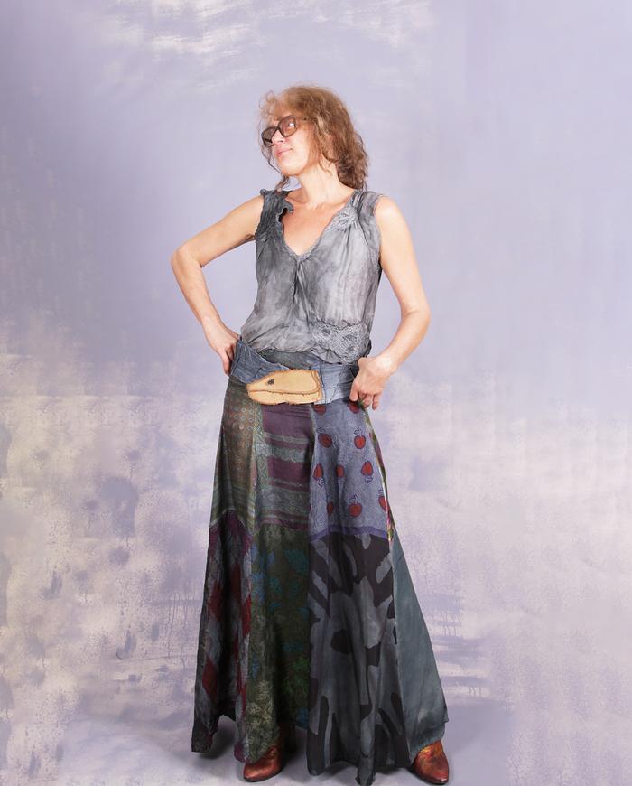 'stretch all you want' asymmetrical fabric belt