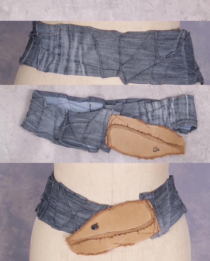 'stretch all you want' asymmetrical fabric belt