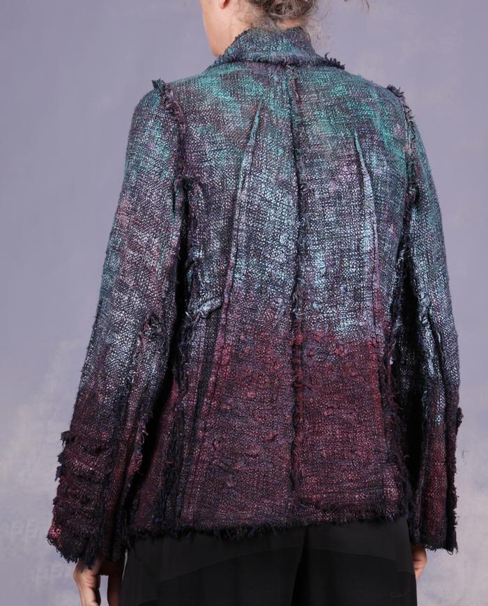 'cascade of molten metals' couture hand-painted jacket