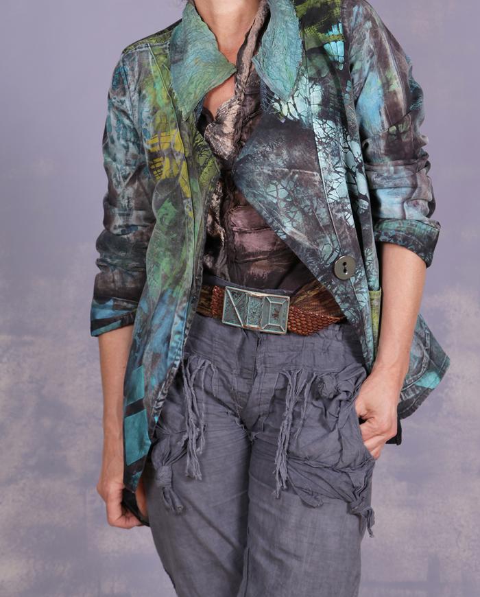 'old copper and rust' fiber belt with vintage buckle